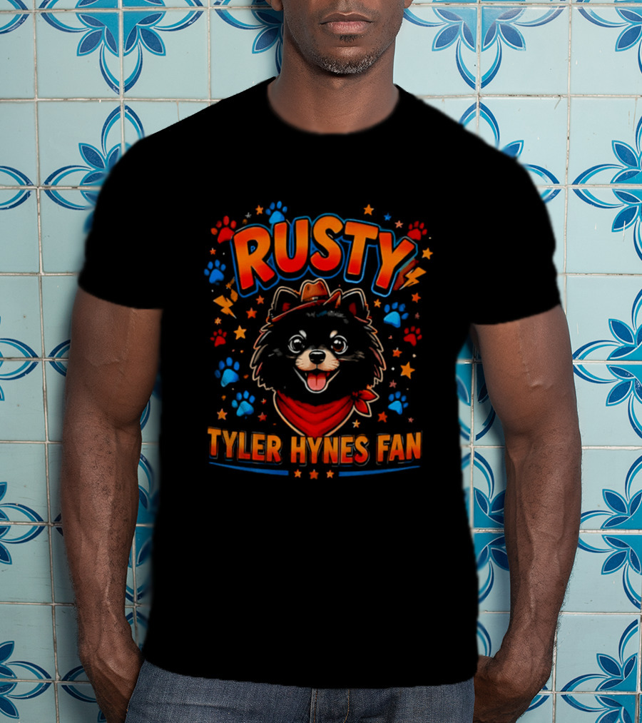 Rusty Tyler Hynes Fan Paw Stars Cowboy Hat Bandana T-Shirt