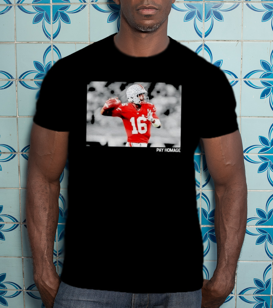 Ohio State Buckeyes Pay Homage Red Quarterback Football Jersey T-Shirt