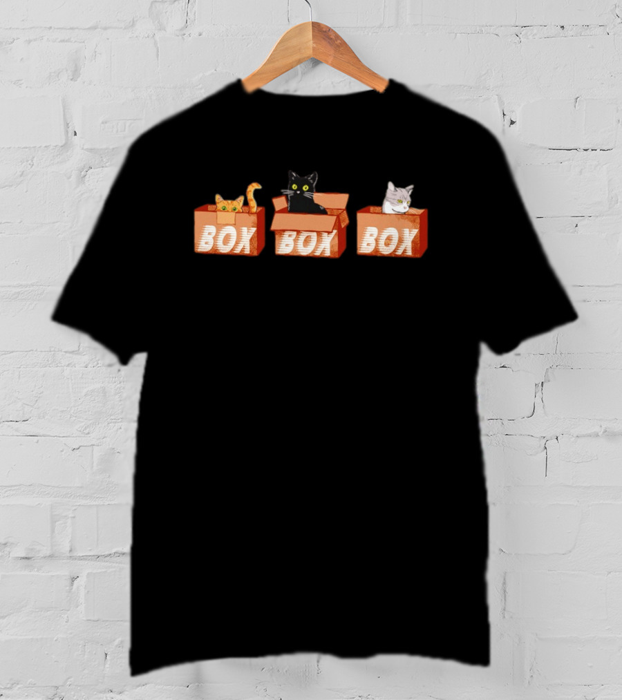 Orange Black Tabby Cats Box Trio T-Shirt