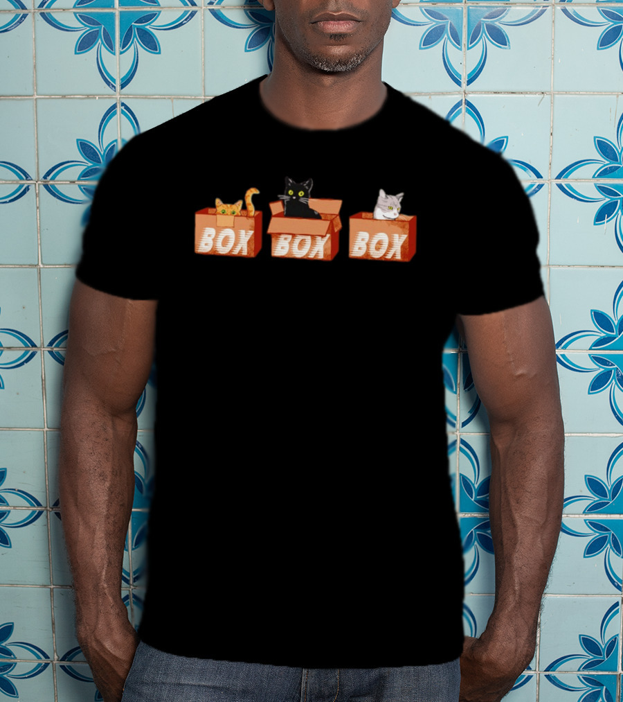 Orange Black Tabby Cats Box Trio T-Shirt