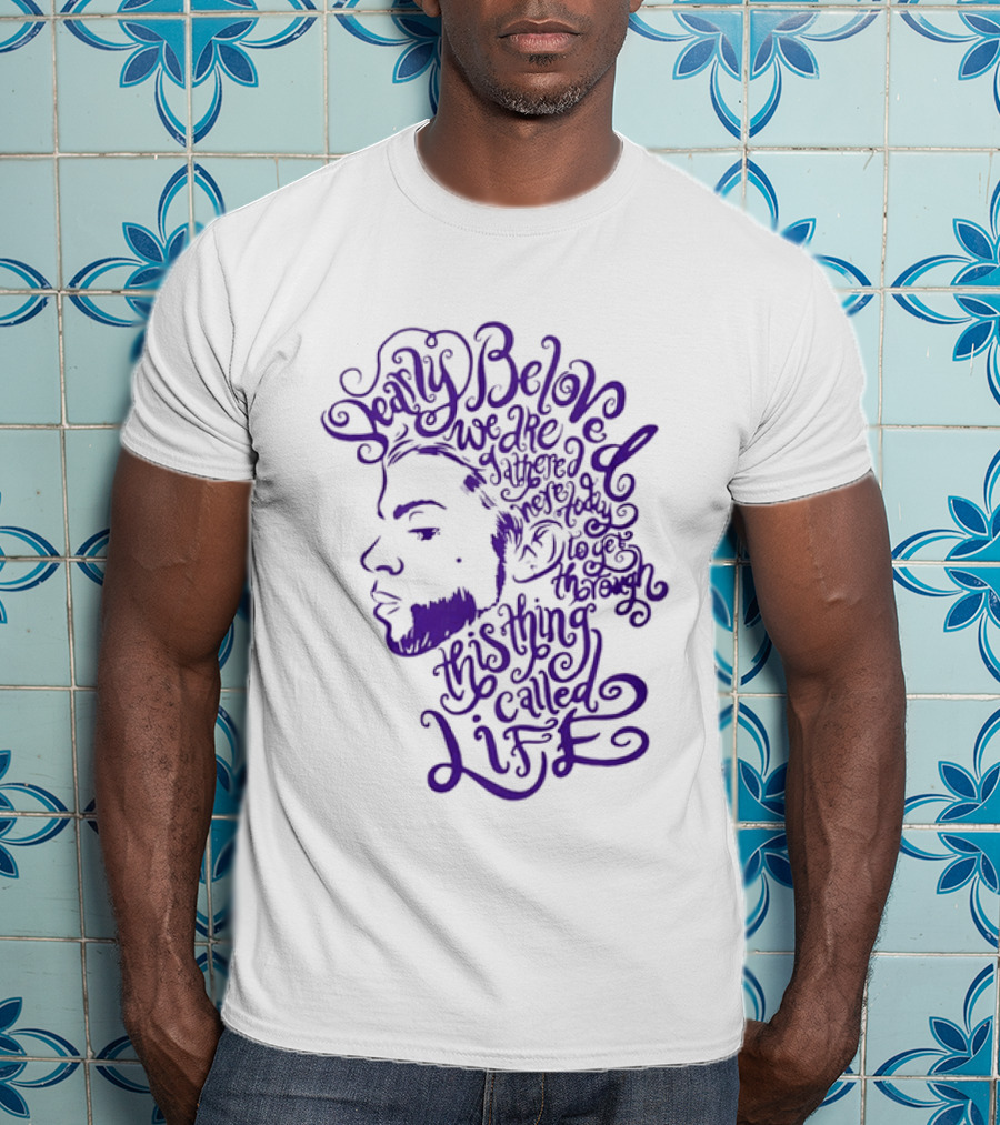 Dearly Beloved We Are Gathered Here Today To Get Through This Thing Called Life Purple T-Shirt