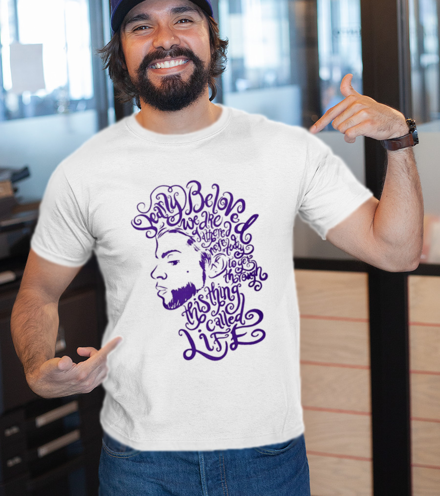 Dearly Beloved We Are Gathered Here Today To Get Through This Thing Called Life Purple T-Shirt