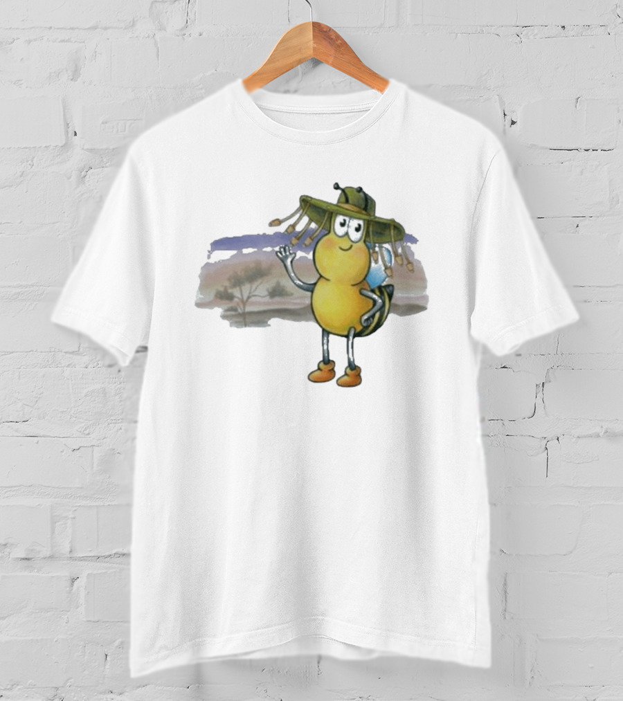Drgluon Waving In The Outback With Bug Character In Sun Hat T-Shirt