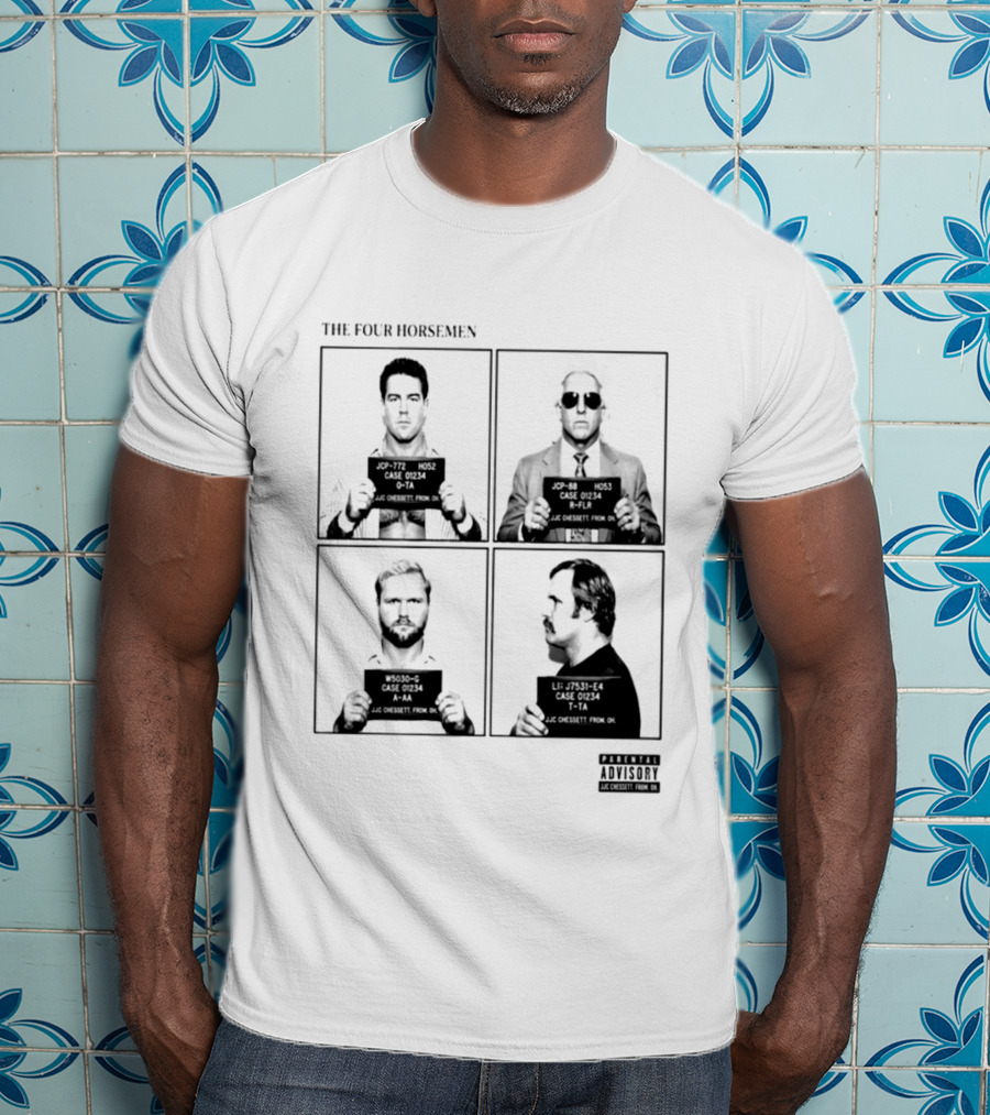 The Four Horsemen Ric Flair Tully Blanchard Arn Anderson Ole Anderson Shot Parental Advisory T-Shirt