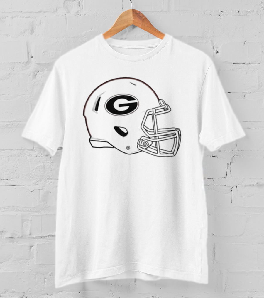 Georgia Bulldogs Helmet White G T-Shirt
