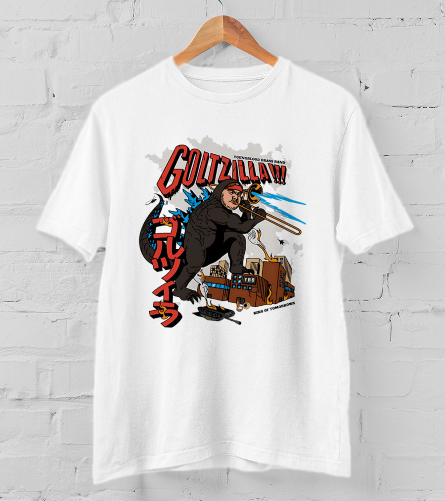 GOLTZILLA Youngblood Brass Band King Of Tomorrows Trombone Rampage Japan YBB T-Shirt