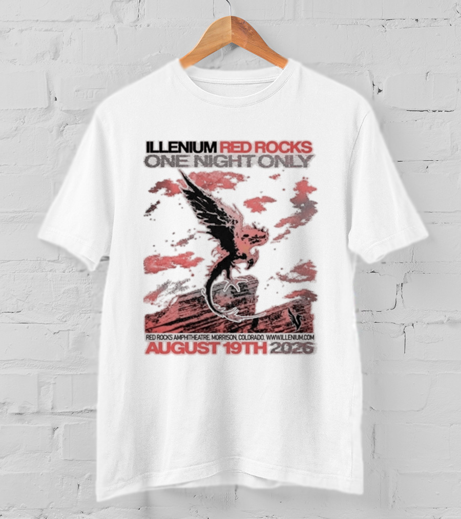Illenium Red Rocks August 19th 2026 Morrison Colorado One Night Only T-Shirt