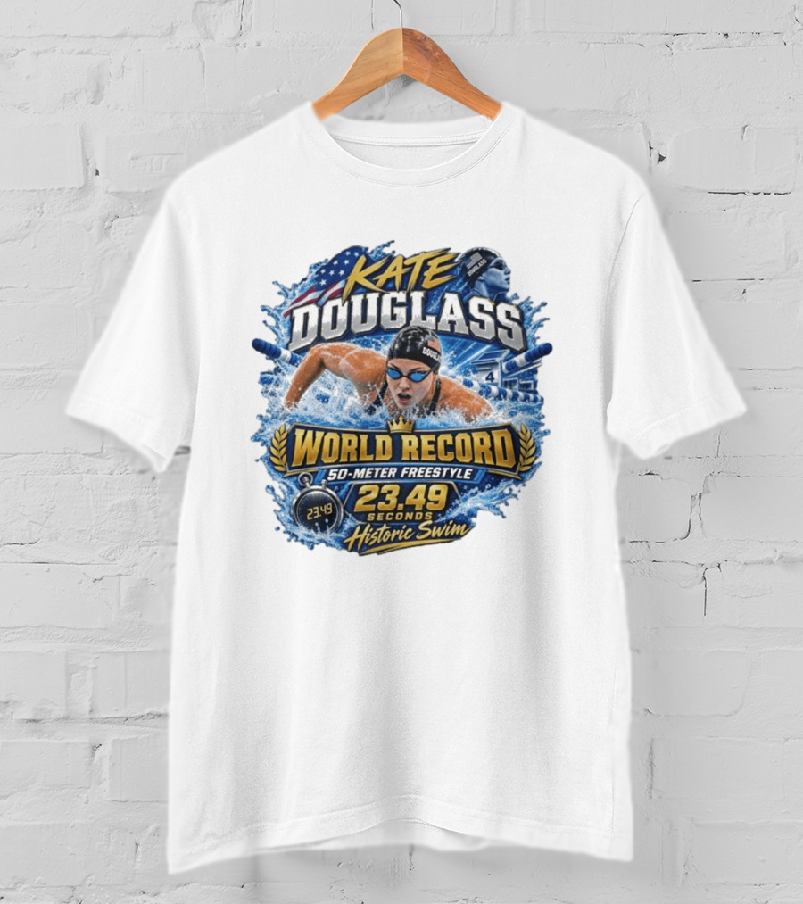 Kate Douglass World Record 50 Meter Freestyle 23.49 Seconds Historic Swim T-Shirt