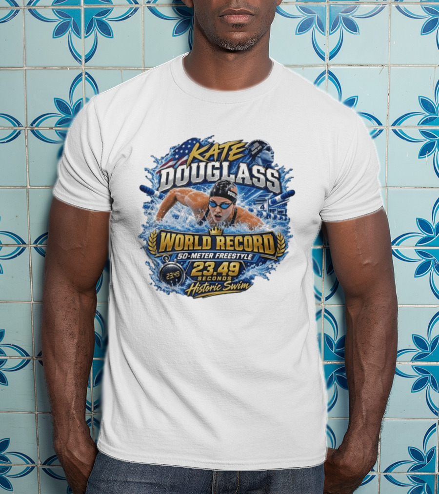 Kate Douglass World Record 50 Meter Freestyle 23.49 Seconds Historic Swim T-Shirt