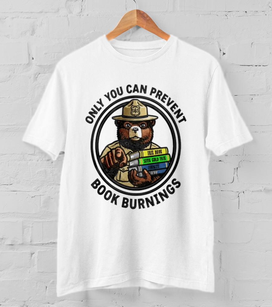 Only You Can Prevent Book Burnings Sparky Bear Hell Book Seer Gold Thief T-Shirt