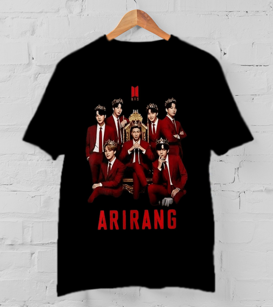 BTS World Tour 2026 Arirang Red Suits And Crowns T-Shirt