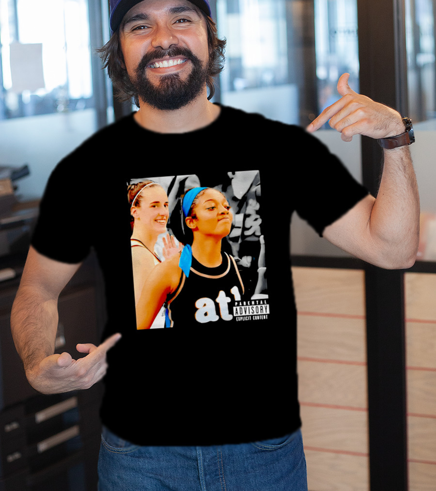 Caitlin Clark Angel Reese Memorable Moment Parental Advisory Explicit Content T-Shirt