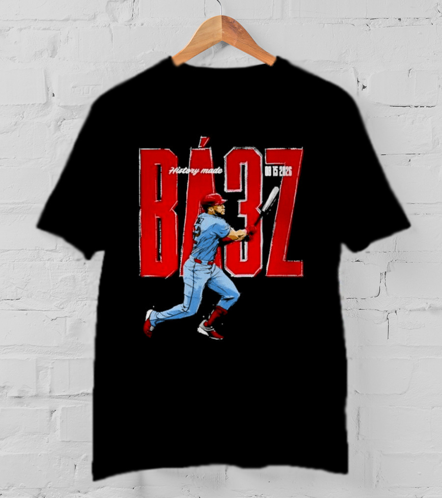 History Made Baez 08 15 2026 Baseball Player Swinging Bat Sketch T-Shirt