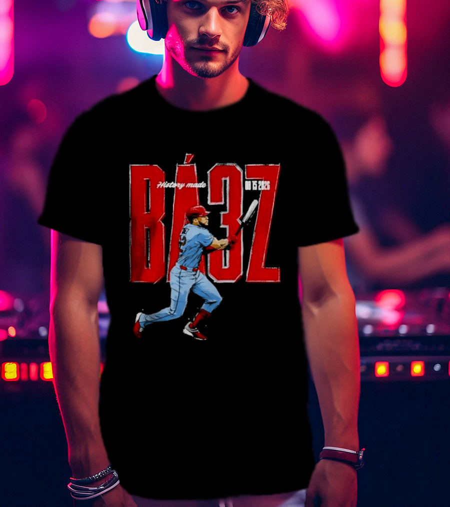History Made Baez 08 15 2026 Baseball Player Swinging Bat Sketch T-Shirt