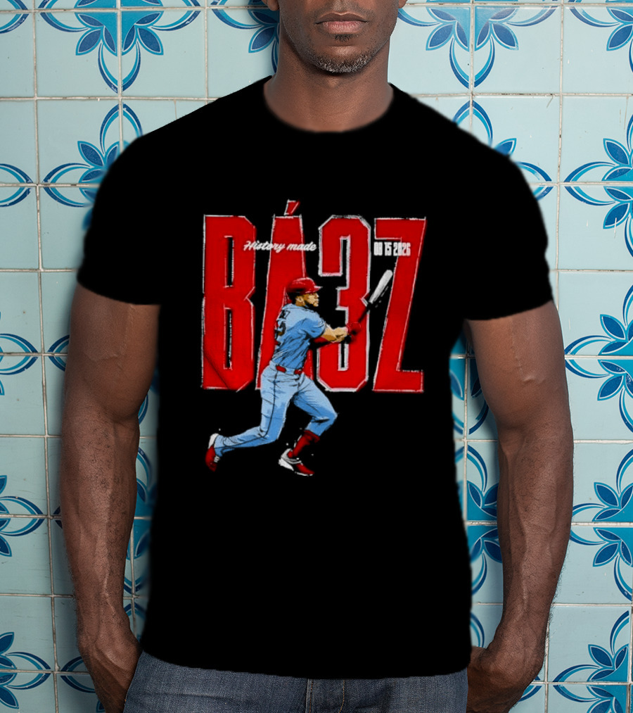 History Made Baez 08 15 2026 Baseball Player Swinging Bat Sketch T-Shirt