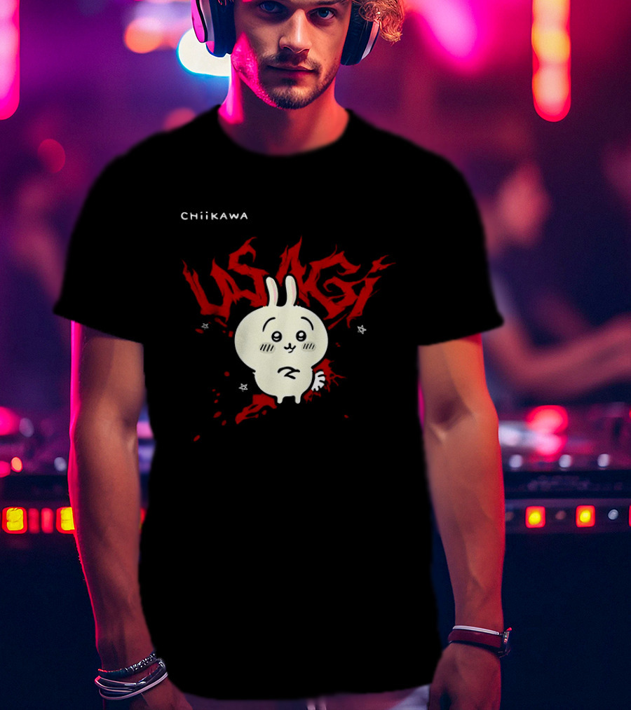 Chiikawa Usagi Kawaii Anime Red T-Shirt
