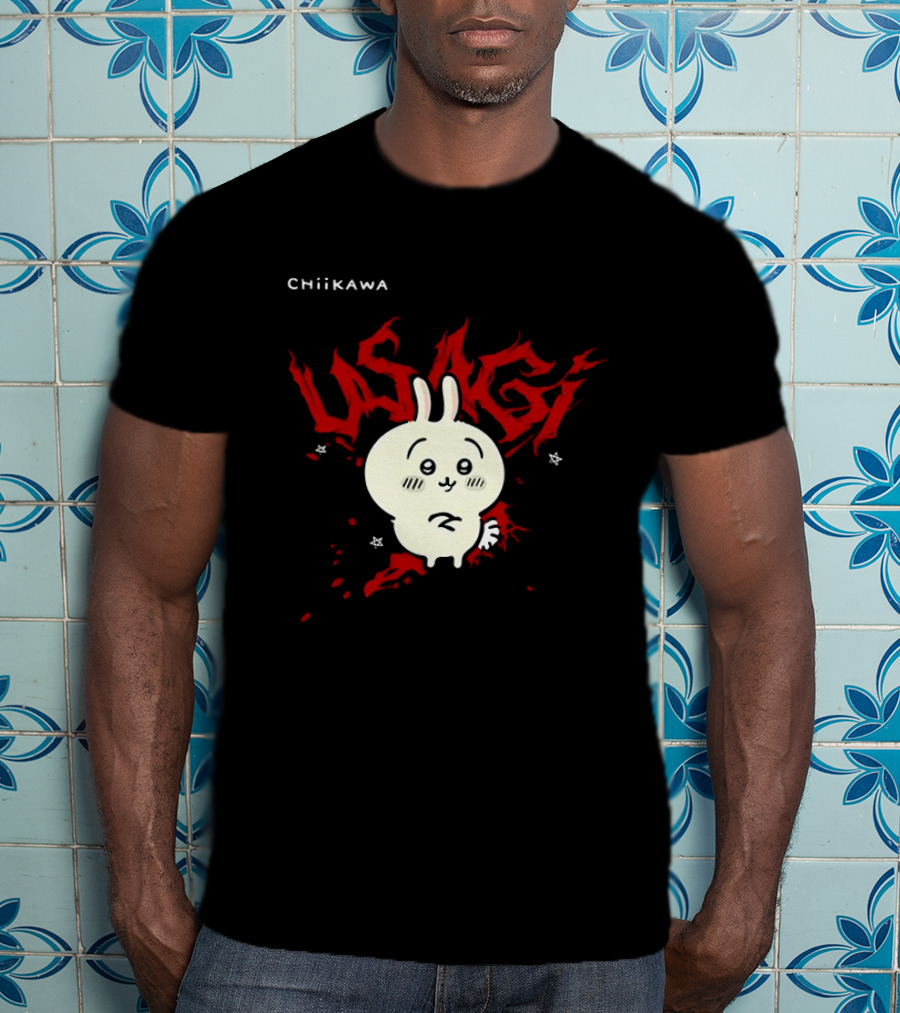 Chiikawa Usagi Kawaii Anime Red T-Shirt