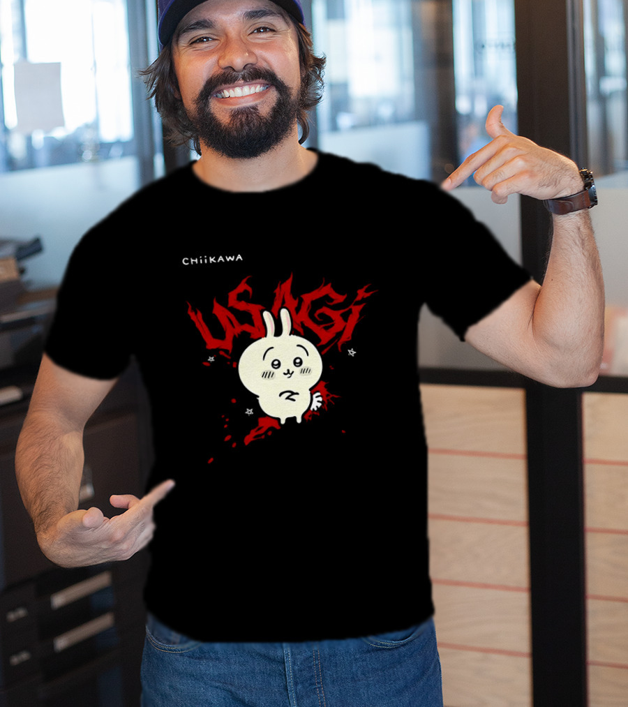 Chiikawa Usagi Kawaii Anime Red T-Shirt