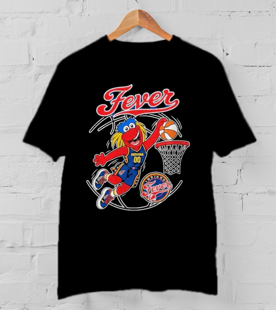 Indiana Fever Basketball Mascot Slam Dunk 2026 T-Shirt