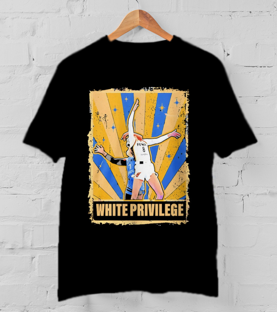 Indiana Fever WNBA White Privilege Basketball Players Foul Distressed Sunburst Stars T-Shirt