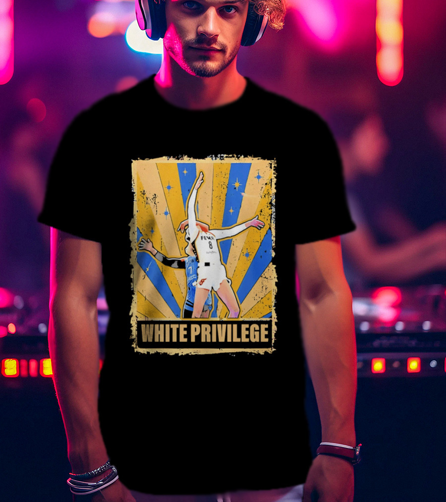 Indiana Fever WNBA White Privilege Basketball Players Foul Distressed Sunburst Stars T-Shirt