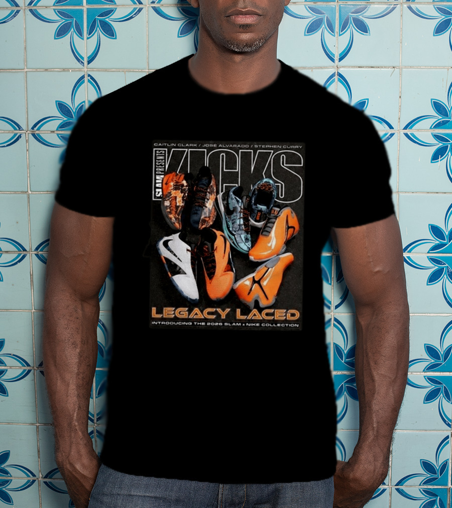 SLAM Presents KICKS Legacy Laced 2026 Introducing Caitlin Clark José Alvarado Stephen Curry Nike Collection T-Shirt