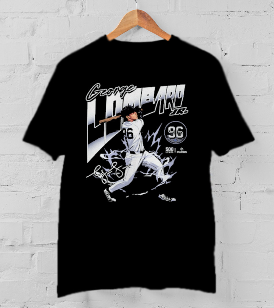 George Lombard Jr. 96 New York Y Electric Baseball Player With Dynamic Swing T-Shirt