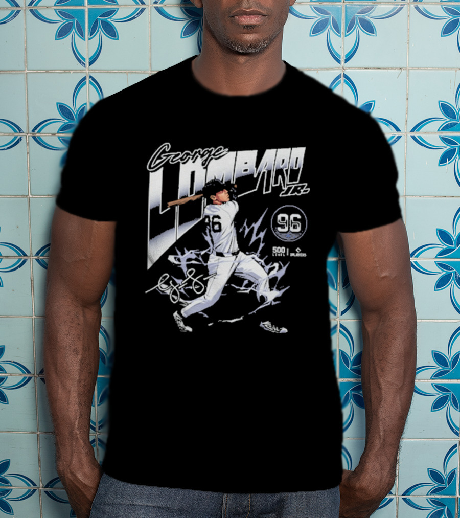 George Lombard Jr. 96 New York Y Electric Baseball Player With Dynamic Swing T-Shirt