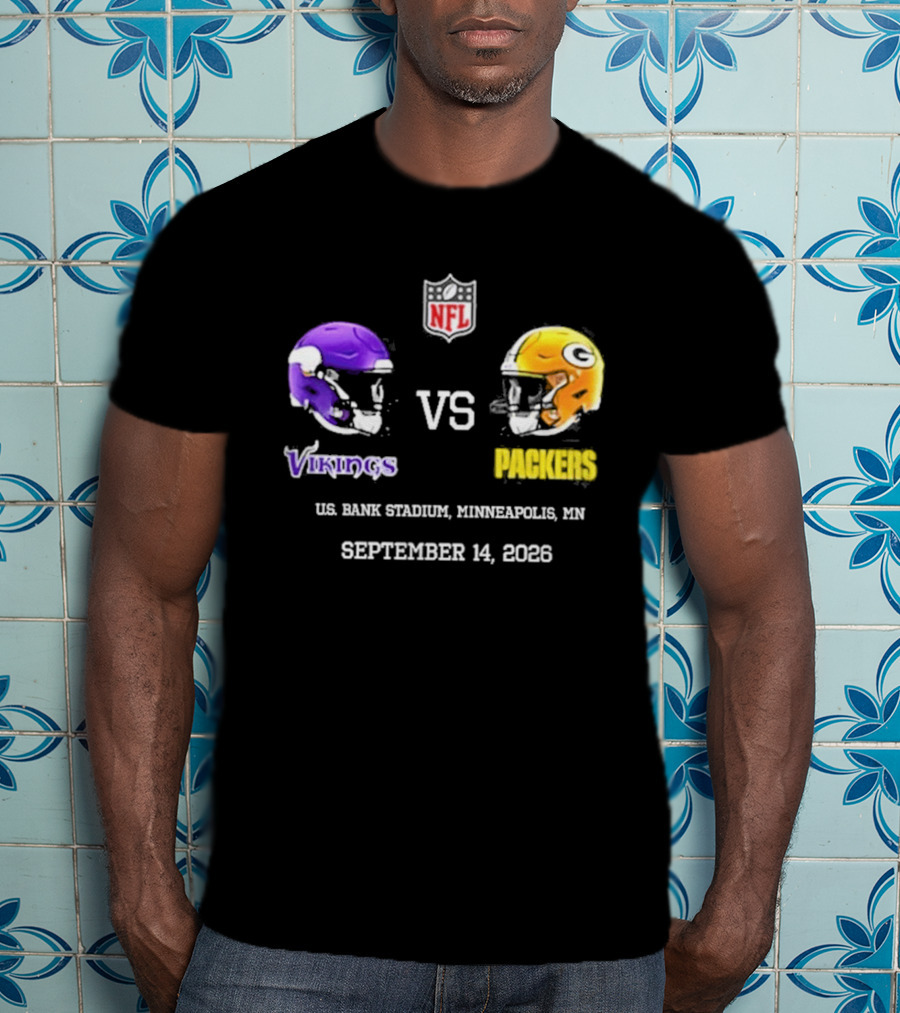 Green Bay Packers Vs Minnesota Vikings NFL U.S. Bank Stadium Minneapolis September 14 2026 T-Shirt