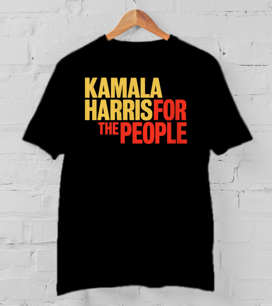 Kamala Harris For The People Text Classic Bold Yellow And Red T-Shirt