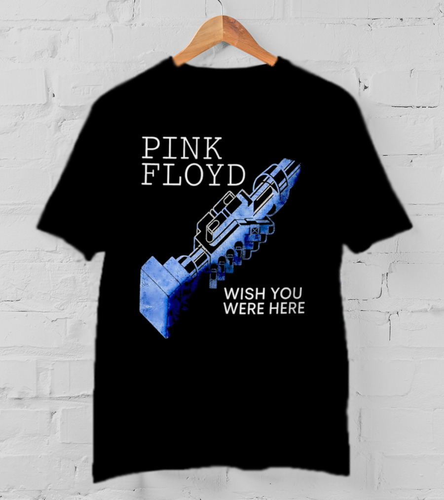 Pink Floyd Wish You Were Here Blue Mechanical Robot Handshake T-Shirt