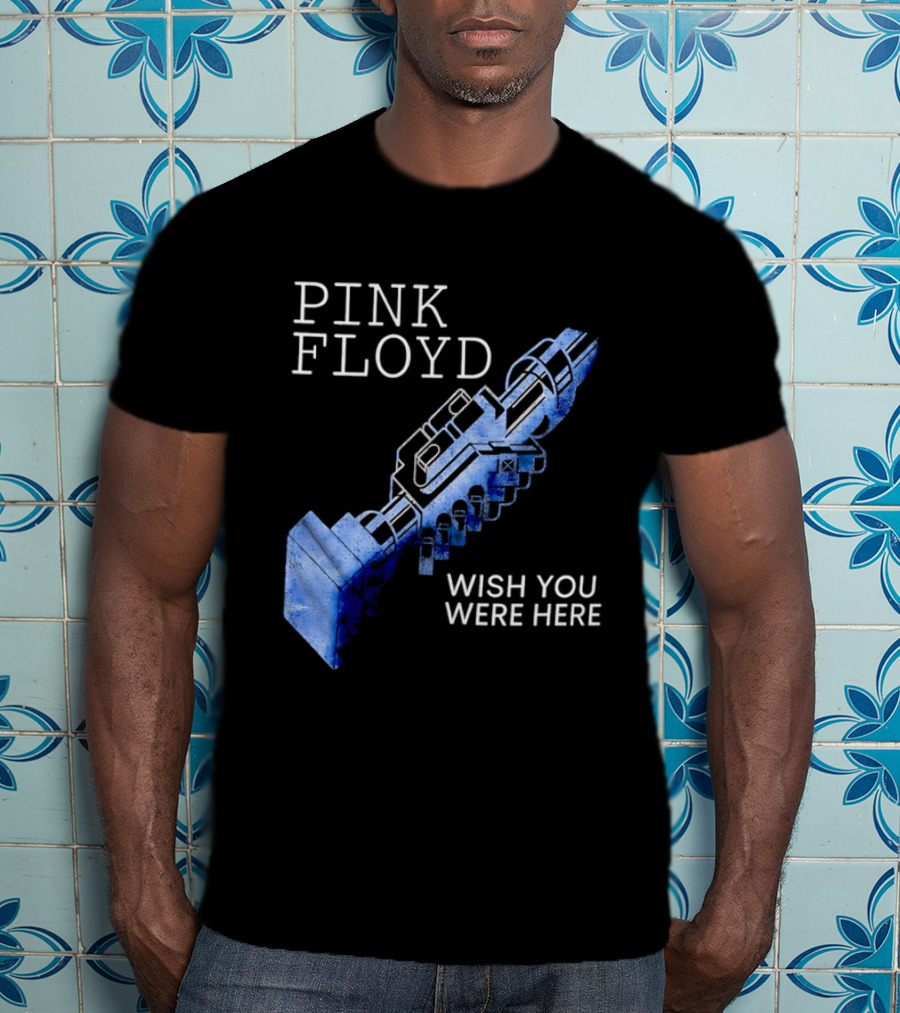 Pink Floyd Wish You Were Here Blue Mechanical Robot Handshake T-Shirt