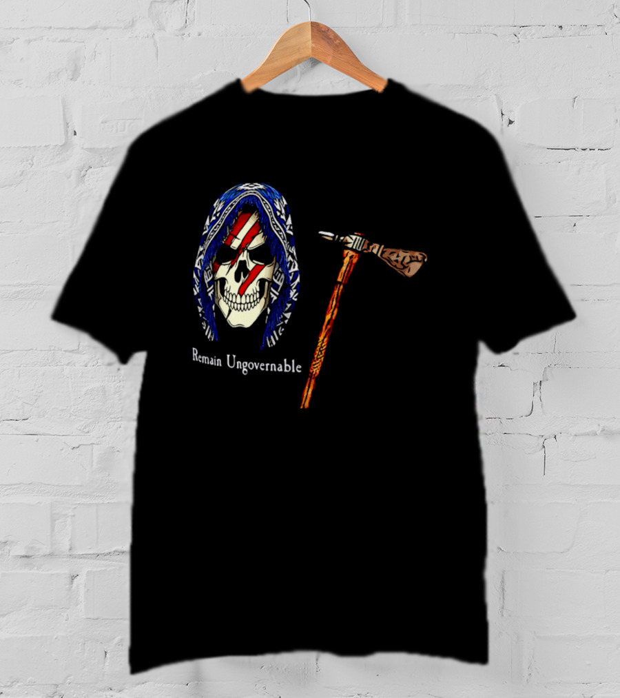 Remain Ungovernable Hooded Skull With Hammer Anti Authority T-Shirt