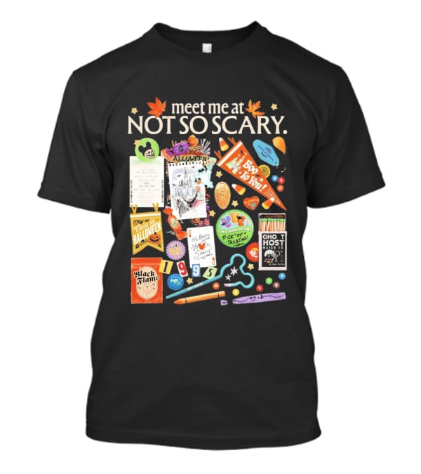 Meet Me At Not So Scary Boo To You Disney Halloween Trick Or Treating Black Flame Candle Halloween Party T-Shirt