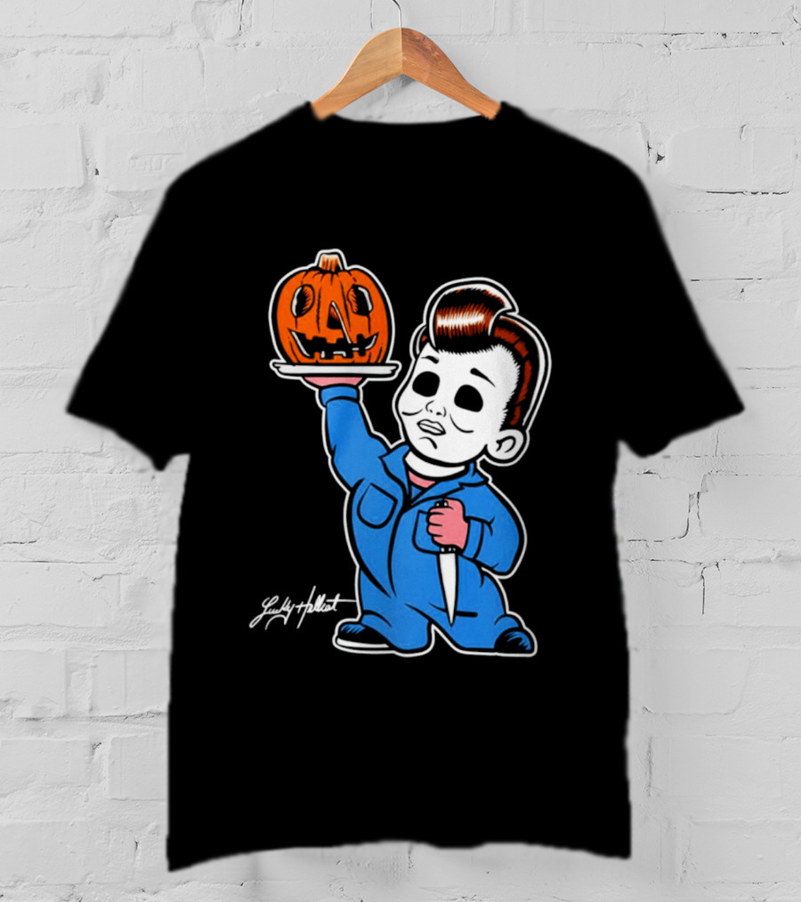 Michael Myers Big Boy Halloween Pumpkin Knife T-Shirt