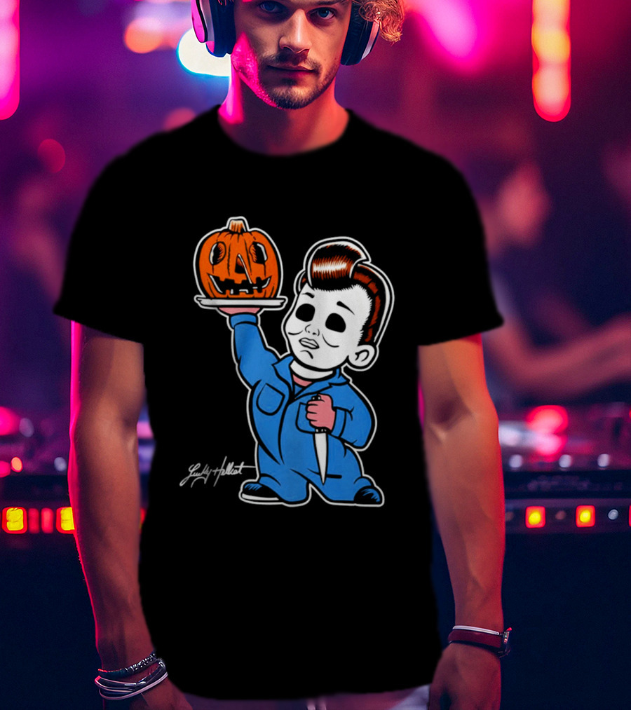 Michael Myers Big Boy Halloween Pumpkin Knife T-Shirt