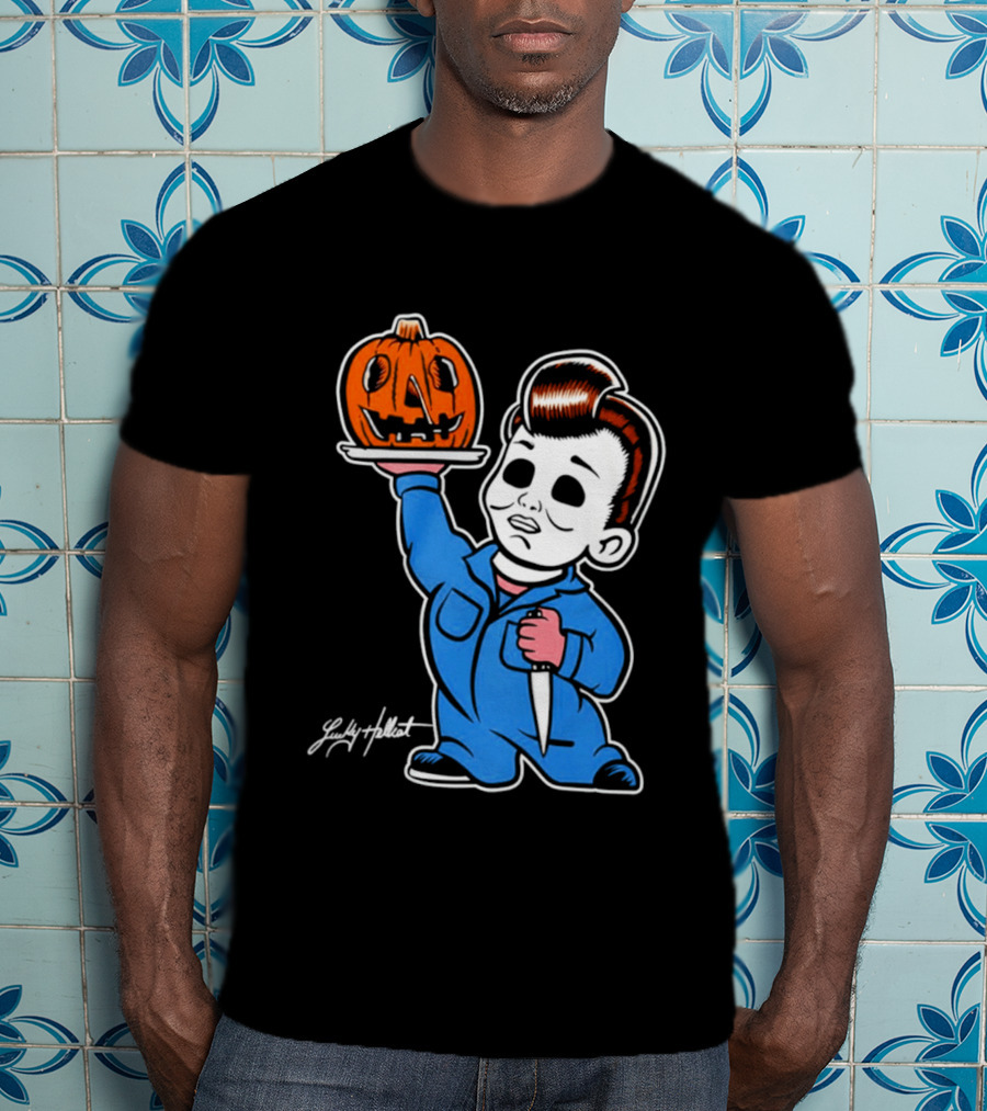 Michael Myers Big Boy Halloween Pumpkin Knife T-Shirt