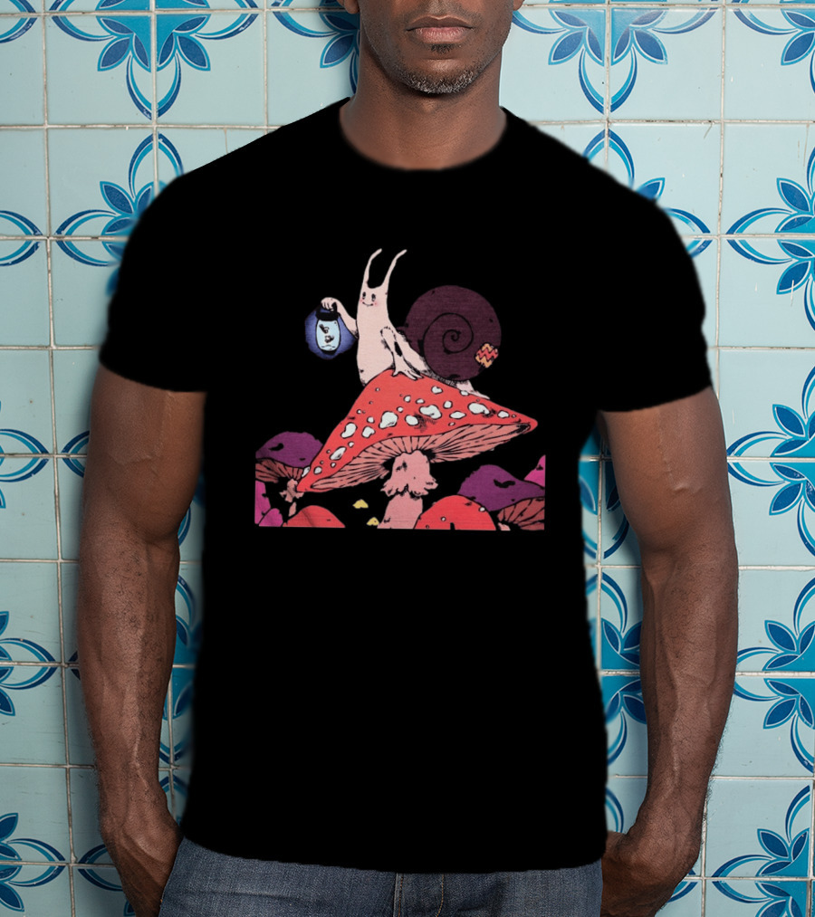 Steady Hands Snail Lantern On Giant Mushroom T-Shirt