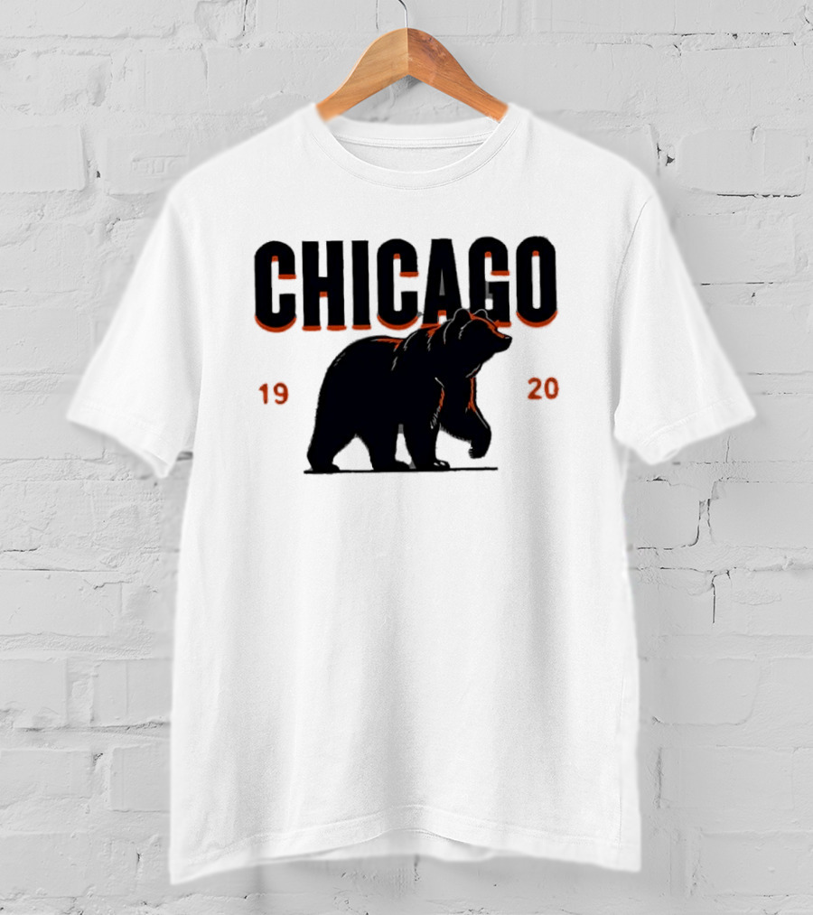 Chicago Bears 1920 Walking Grizzly Orange T-Shirt