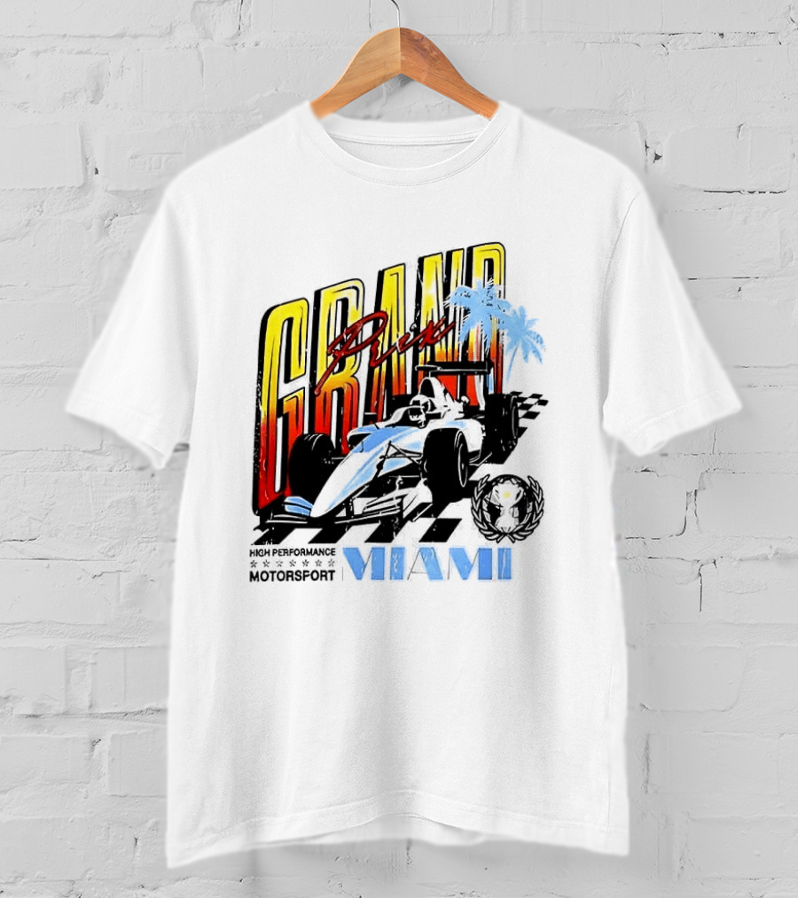 Chicago Bears Grand Prix Motorsport Miami Racing Car T-Shirt