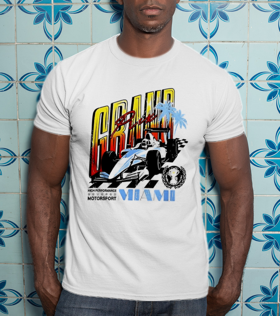 Chicago Bears Grand Prix Motorsport Miami Racing Car T-Shirt