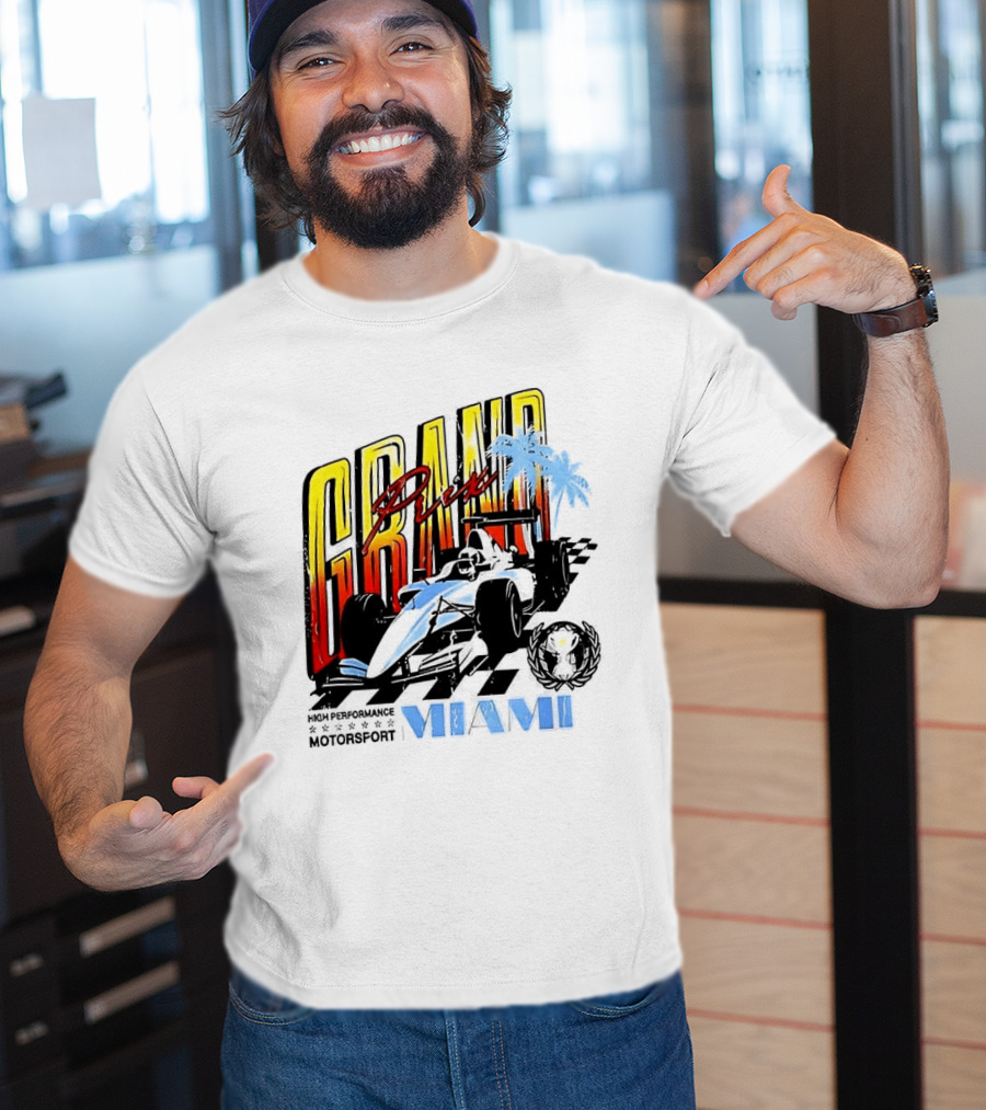 Chicago Bears Grand Prix Motorsport Miami Racing Car T-Shirt