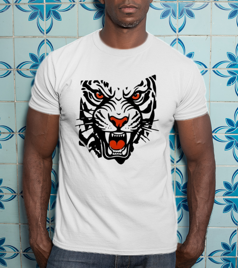 Cincinnati Bengals Open In Orange 2026 Season Tiger Face T-Shirt