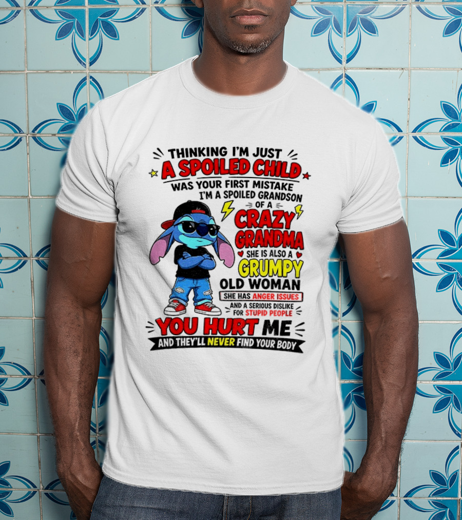 Thinking I'm Just A Spoiled Child Crazy Grandma You Hurt Me Never Find Your Body T-Shirt
