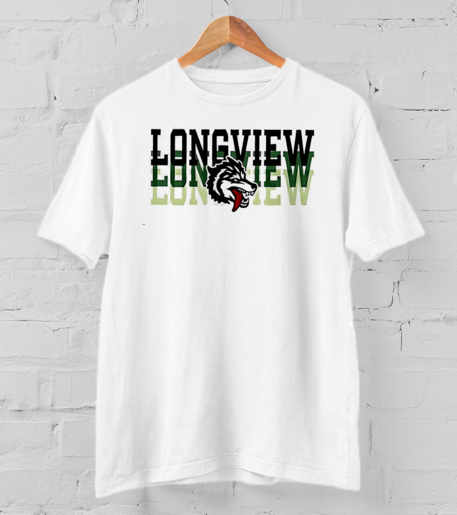 Longview Once A Lobo Always A Lobo Green Wolf Head T-Shirt