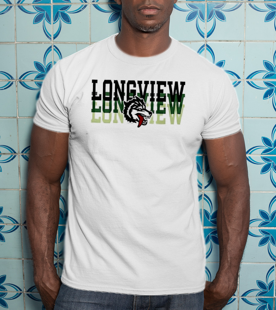 Longview Once A Lobo Always A Lobo Green Wolf Head T-Shirt