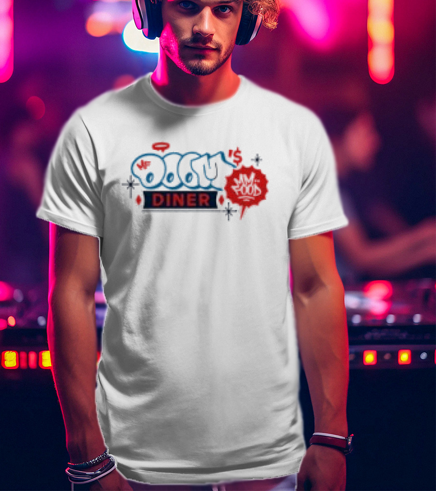 Mf Doom Doom's Diner Comic Style Mask Red And Blue T-Shirt