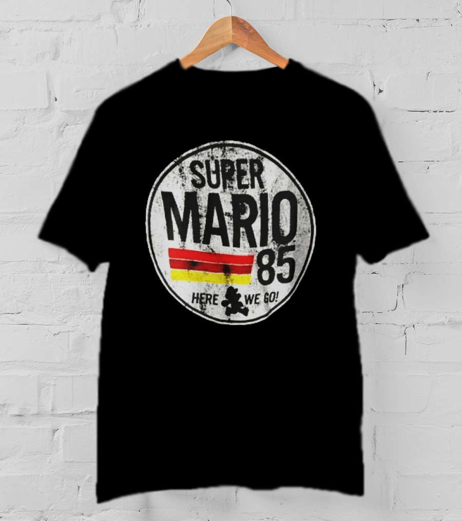 Super Mario 85 Here We Go Vintage Circle T-Shirt