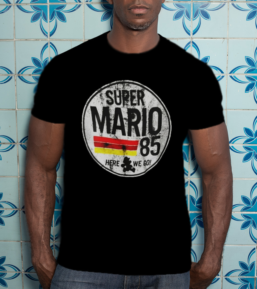 Super Mario 85 Here We Go Vintage Circle T-Shirt