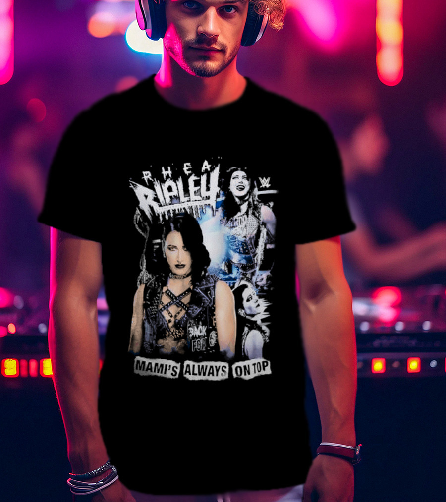 Rhea Ripley WWE Mami's Always On Top Wrestler Collage T-Shirt